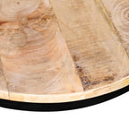 vidaXL 2-tlg. Couchtisch-Set Raues Mangoholz Rund 40cm/50cm
