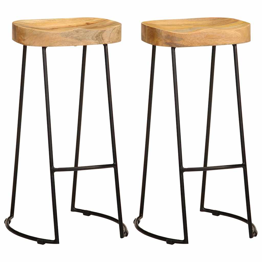 vidaXL Barhocker 2 Stk. Mango Massivholz