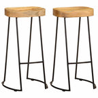 vidaXL Barhocker 2 Stk. Mango Massivholz