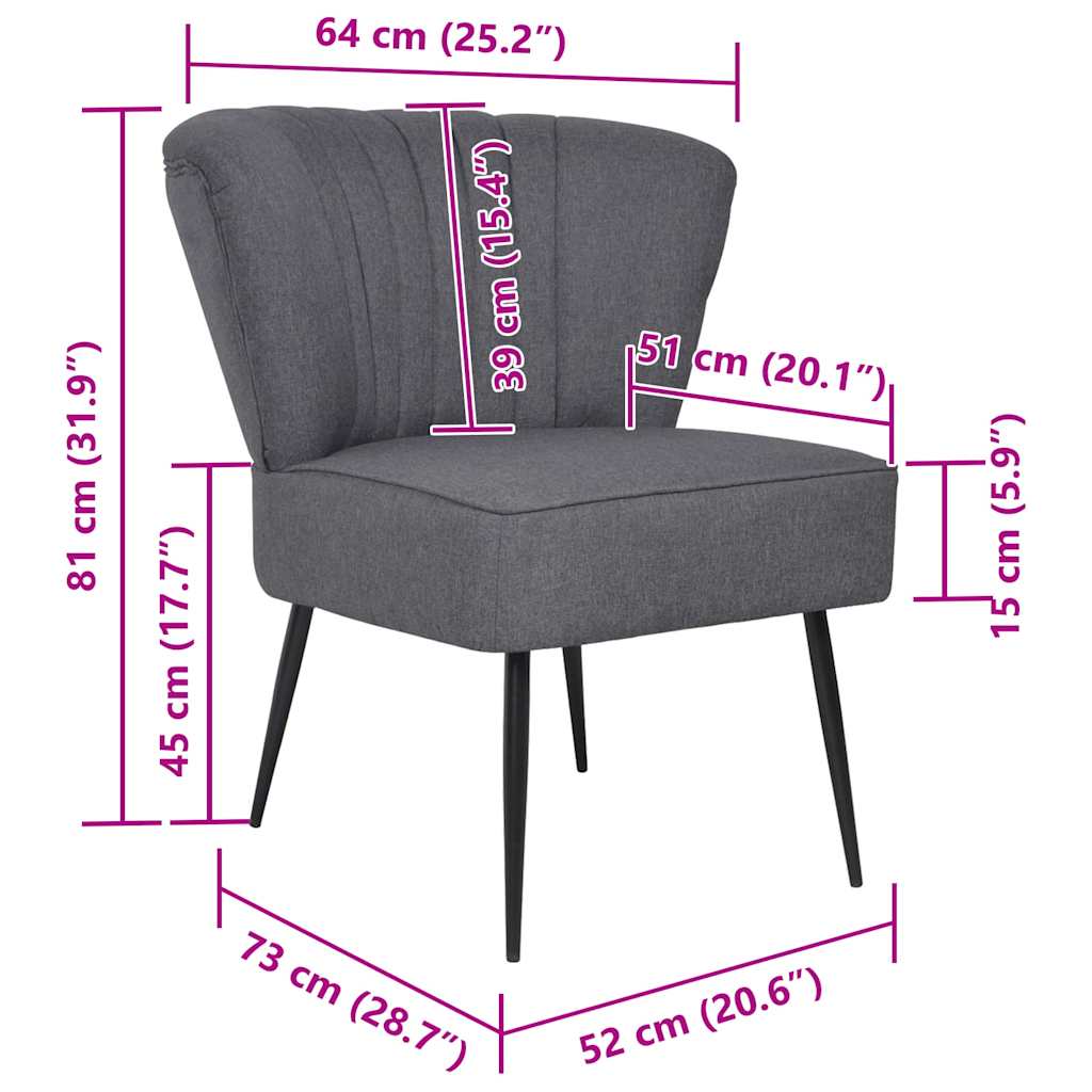 vidaXL Cocktailsessel Dunkelgrau Stoff