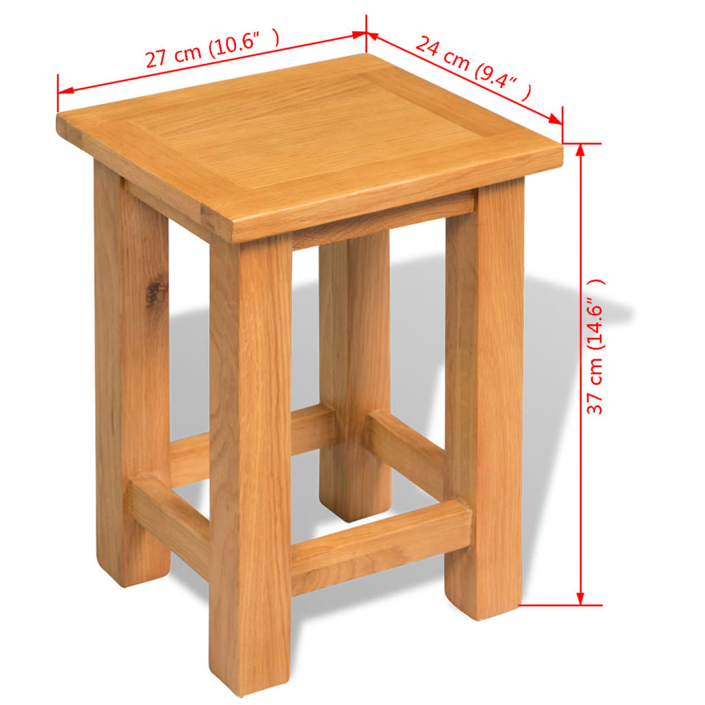 vidaXL Beistelltisch 27x24x37 cm Massivholz Eiche