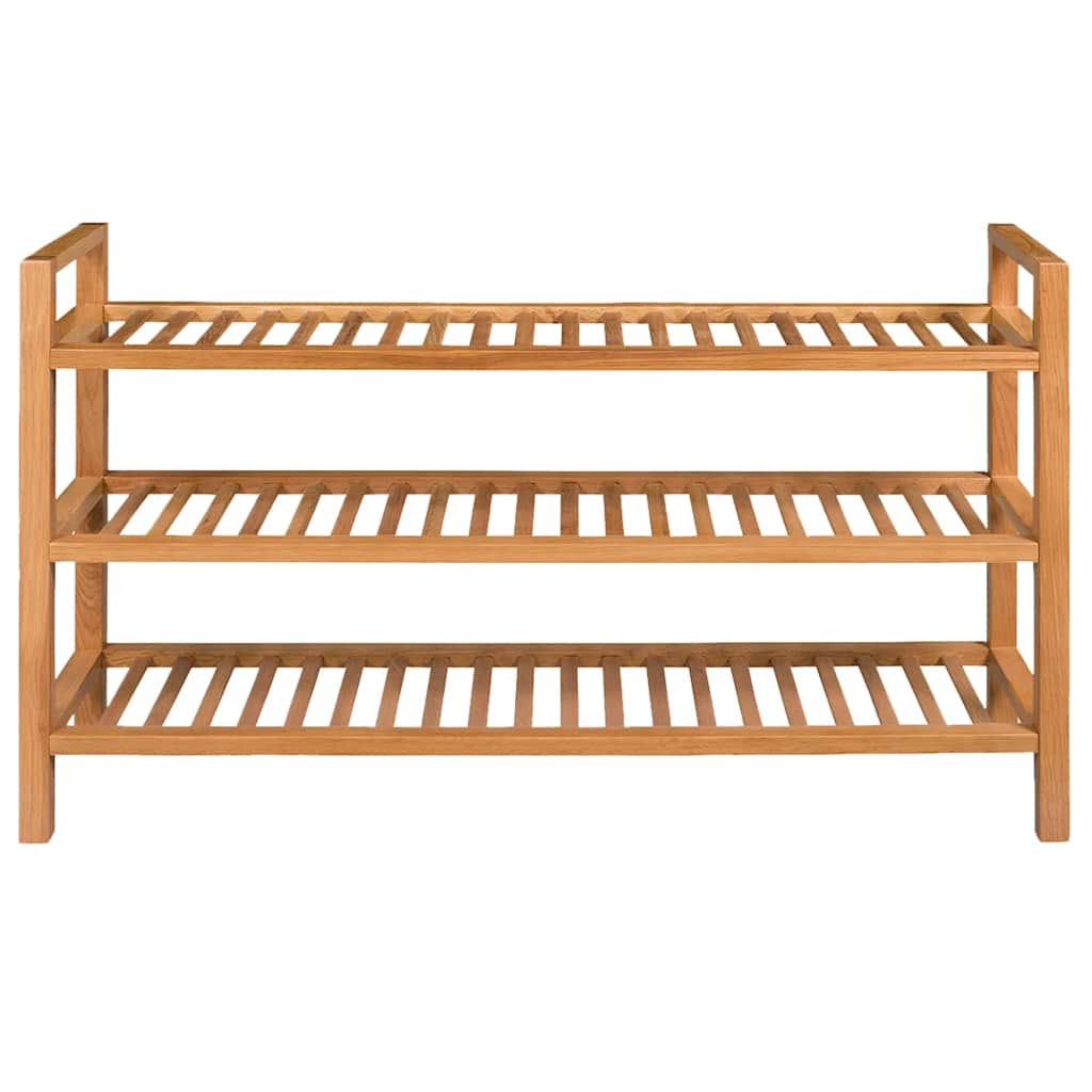 vidaXL Schuhregal mit 3 Etagen 100x27x60 cm Massivholz Eiche