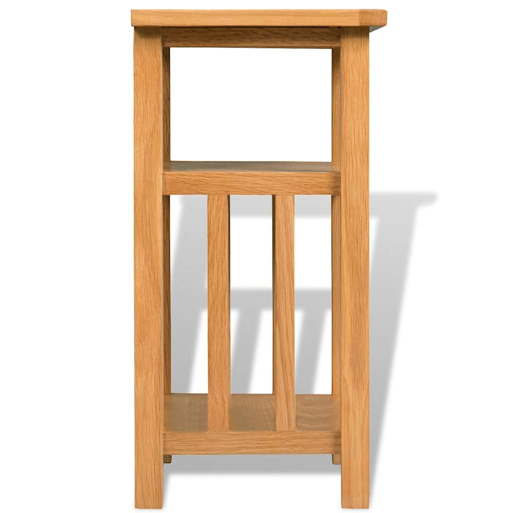 vidaXL Beistelltisch mit Zeitungsablage 27x35x55 cm Massivholz Eiche