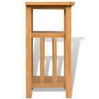 vidaXL Beistelltisch mit Zeitungsablage 27x35x55 cm Massivholz Eiche