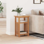 vidaXL Beistelltisch mit Zeitungsablage 27x35x55 cm Massivholz Eiche