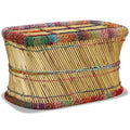 vidaXL Couchtisch Bambus mit Chindi-Details Mehrfarbig