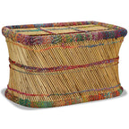 vidaXL Couchtisch Bambus mit Chindi-Details Mehrfarbig