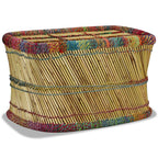 vidaXL Couchtisch Bambus mit Chindi-Details Mehrfarbig