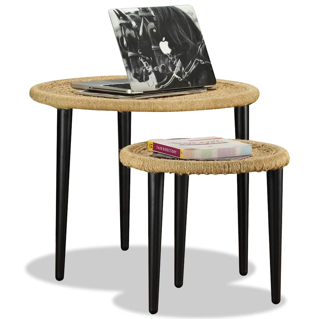 vidaXL Couchtisch-Set 2-tlg. Naturjute