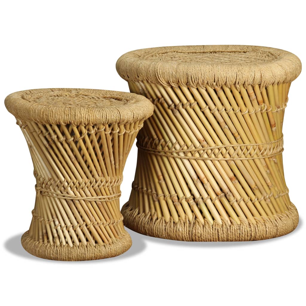 vidaXL Hocker 2 Stk. Bambus und Jute