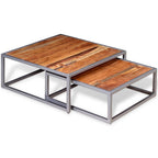 vidaXL 2-tlg. Couchtisch-Set Massivholz Akazie