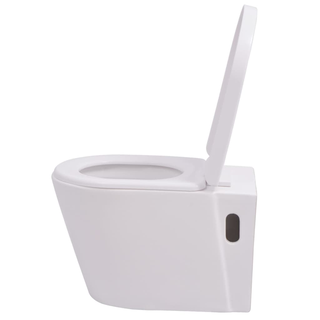 vidaXL Wandmontierte Toilette Keramik Weiß