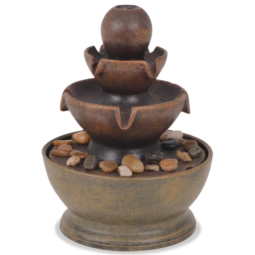 vidaXL Zimmerbrunnen mit Pumpe Polyresin