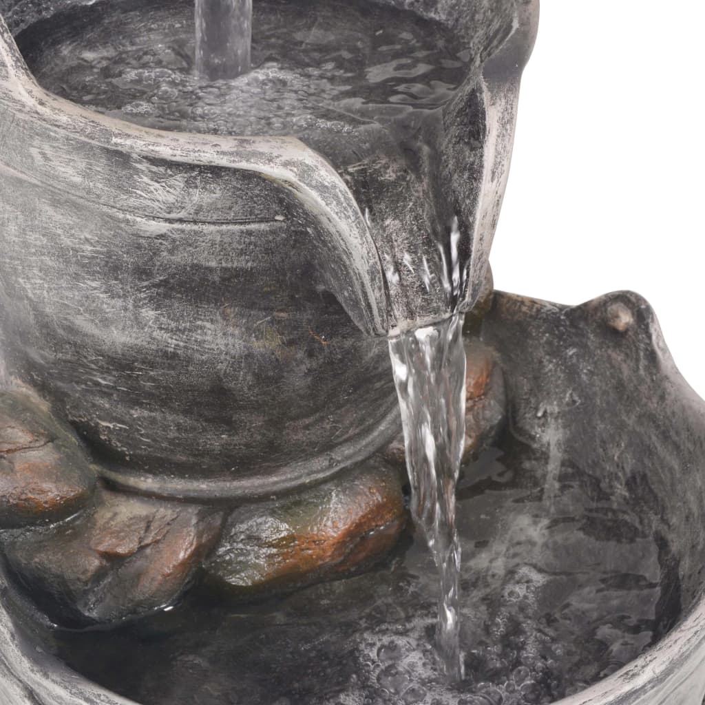 vidaXL Wasserspiel mit Wasserhahn und Eimern Polyresin