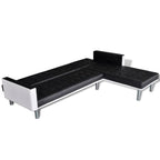 vidaXL Schlafsofa L-Form Kunstleder Schwarz