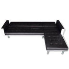 vidaXL Schlafsofa L-Form Kunstleder Schwarz