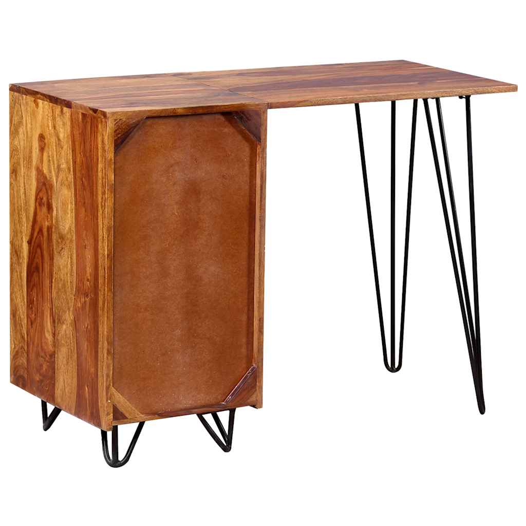 vidaXL Schreibtisch mit 1 Schublade und 1 Schrank Massivholz Akazie