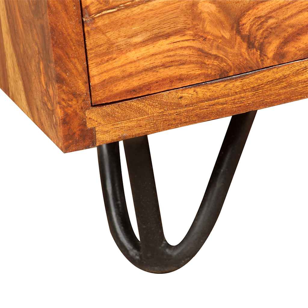 vidaXL Schreibtisch mit 1 Schublade und 1 Schrank Massivholz Akazie