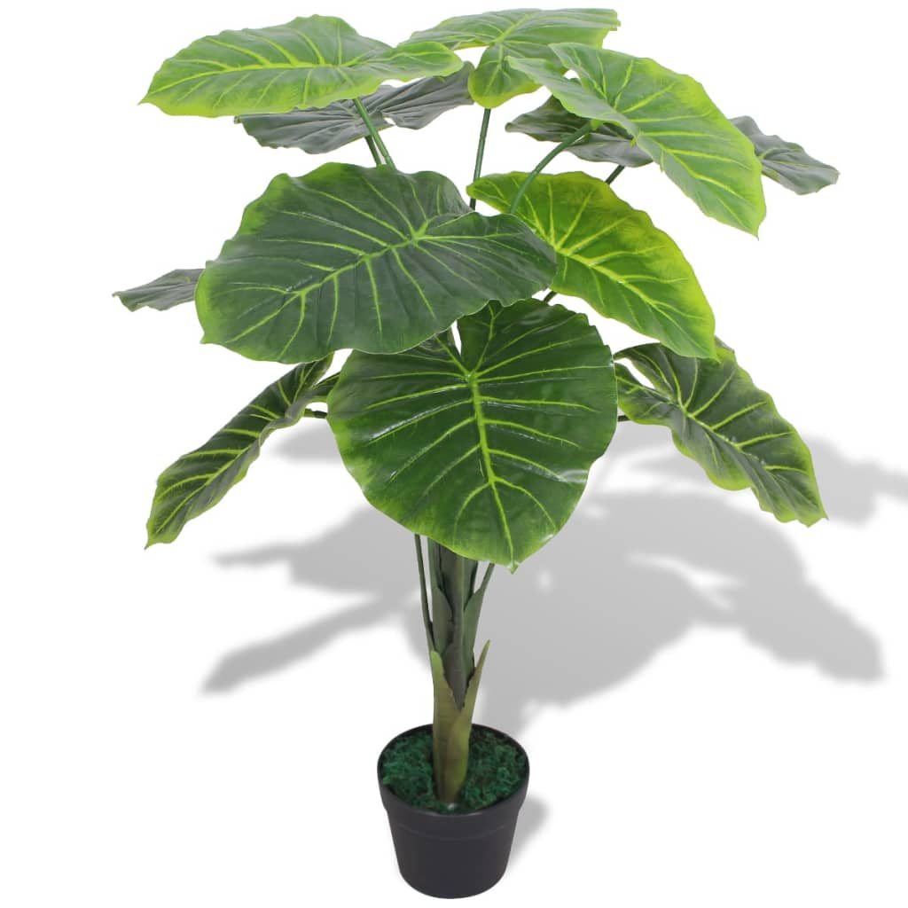 vidaXL Künstliche Taro-Pflanze mit Topf 45 cm Grün