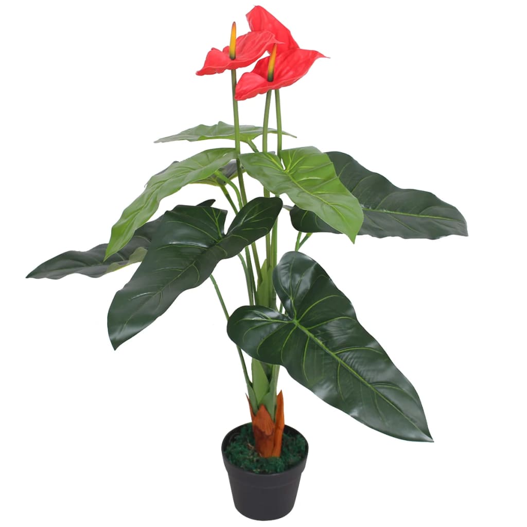 vidaXL Künstliche Flamingoblume mit Topf 45 cm Rot und Gelb