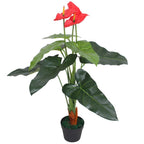 vidaXL Künstliche Flamingoblume mit Topf 45 cm Rot und Gelb