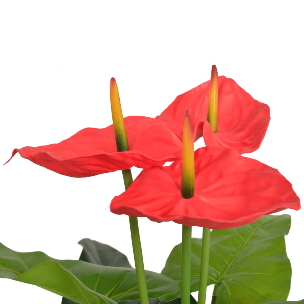 vidaXL Künstliche Flamingoblume mit Topf 45 cm Rot und Gelb