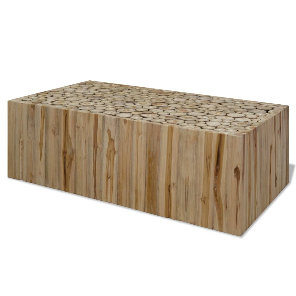 vidaXL Couchtisch Echtes Teakholz 90x50x30 cm