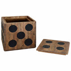 vidaXL Aufbewahrungskiste Mindi-Holz 40 x 40 x 40 cm Würfel-Design