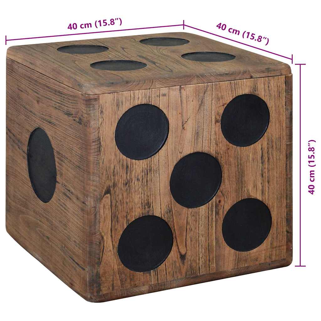 vidaXL Aufbewahrungskiste Mindi-Holz 40 x 40 x 40 cm Würfel-Design