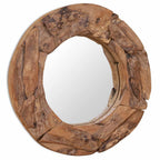 vidaXL Dekorativer Spiegel Teak 60 cm Rund