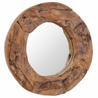vidaXL Dekorativer Spiegel Teak 60 cm Rund