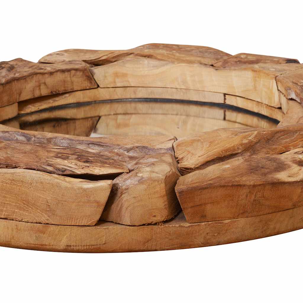vidaXL Dekorativer Spiegel Teak 60 cm Rund