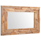 vidaXL Dekorativer Spiegel Teak 90 x 60 cm Rechteckig
