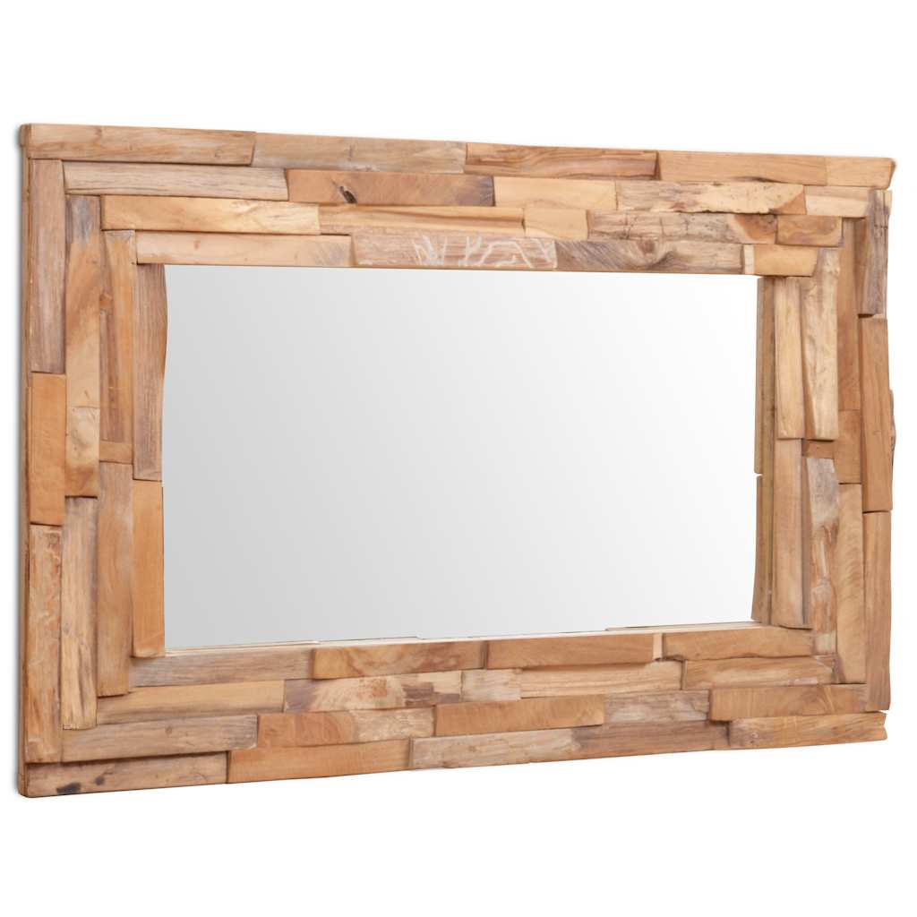 vidaXL Dekorativer Spiegel Teak 90 x 60 cm Rechteckig