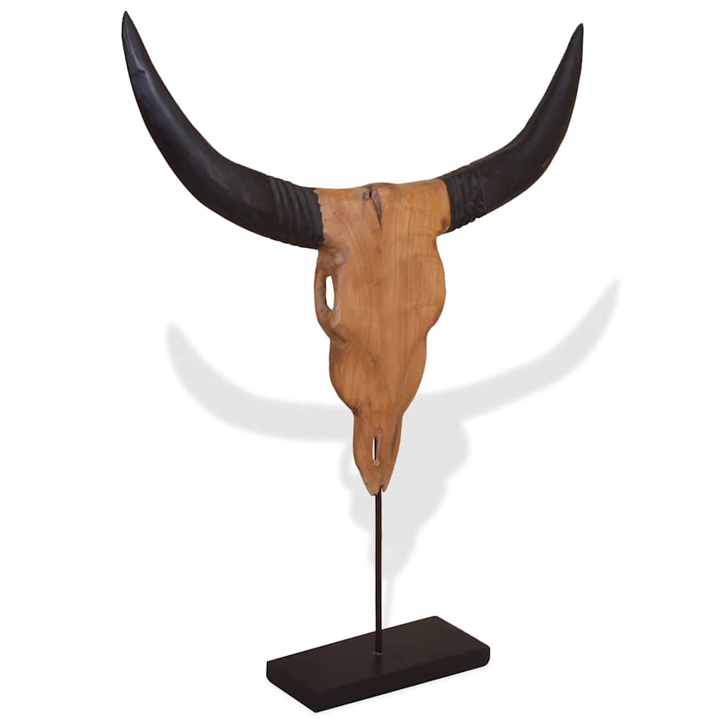 vidaXL Stierkopf-Skulptur Teak 66x15x88 cm