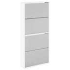 vidaXL Schuhschrank mit 4 Fächern Spiegel Weiß 63×17×134 cm