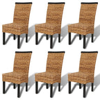 vidaXL Esszimmerstühle 6 Stk. Abaca und Mango Massivholz