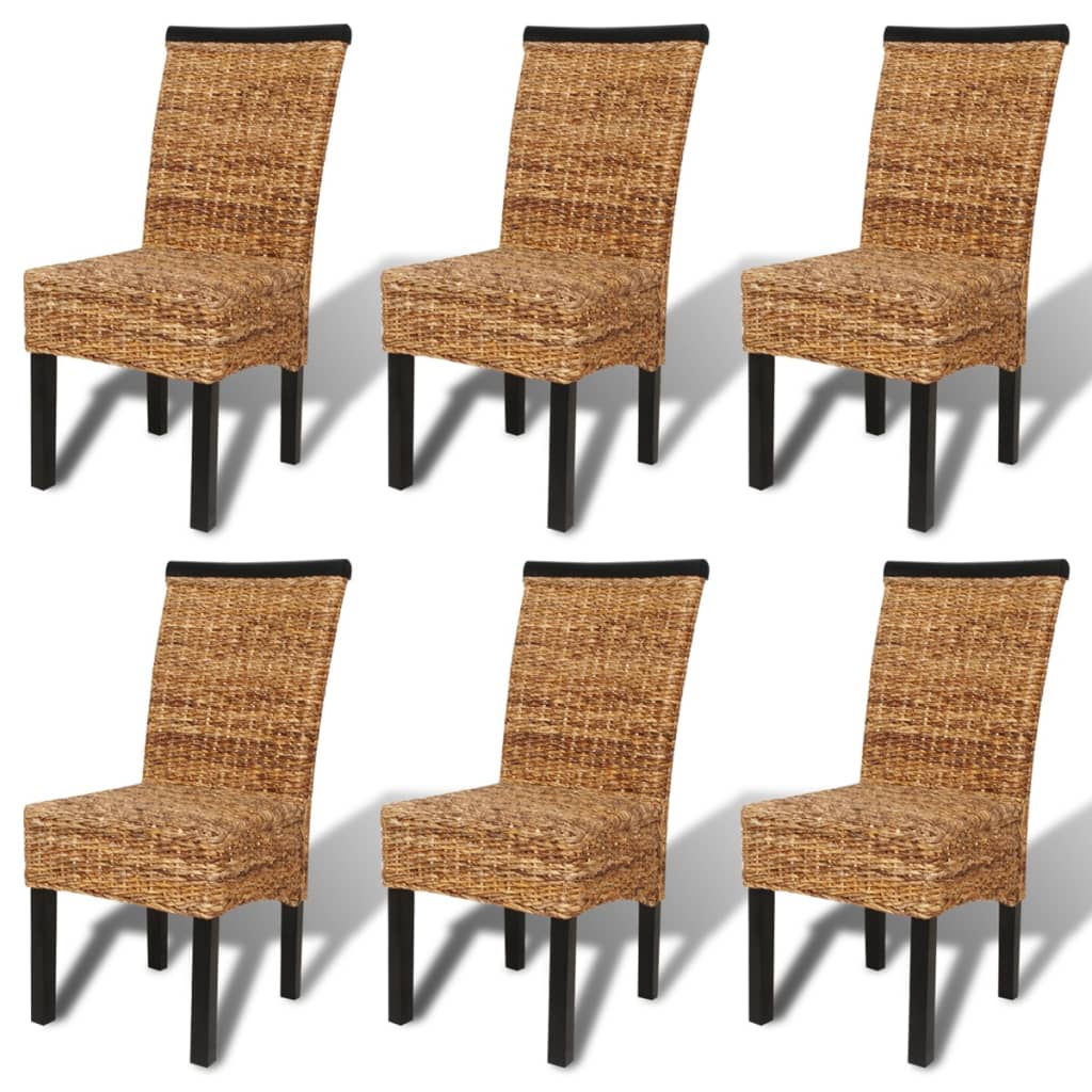 vidaXL Esszimmerstühle 6 Stk. Abaca und Mango Massivholz