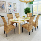 vidaXL Esszimmerstühle 6 Stk. Abaca und Mango Massivholz