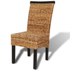 vidaXL Esszimmerstühle 6 Stk. Abaca und Mango Massivholz