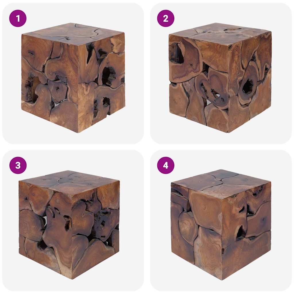vidaXL Hocker 2 Stk. Braun 40x40x45 cm Massivholz Teak