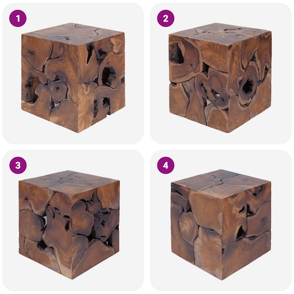 vidaXL Hocker 4 Stk. Braun 40x40x45 cm Massivholz Teak