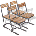 vidaXL Esszimmerstühle 4 Stk. Massivholz Teak