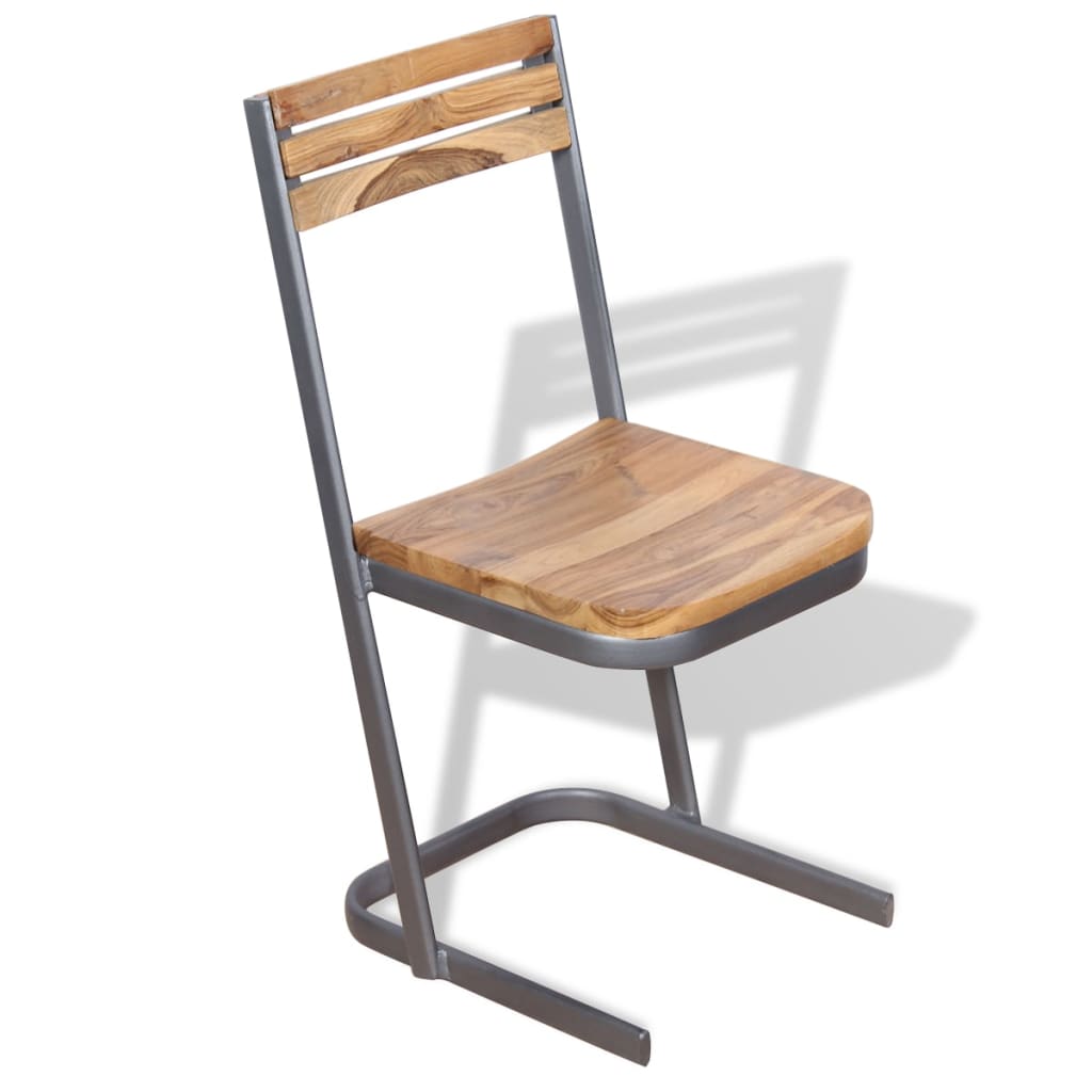 vidaXL Esszimmerstühle 4 Stk. Massivholz Teak