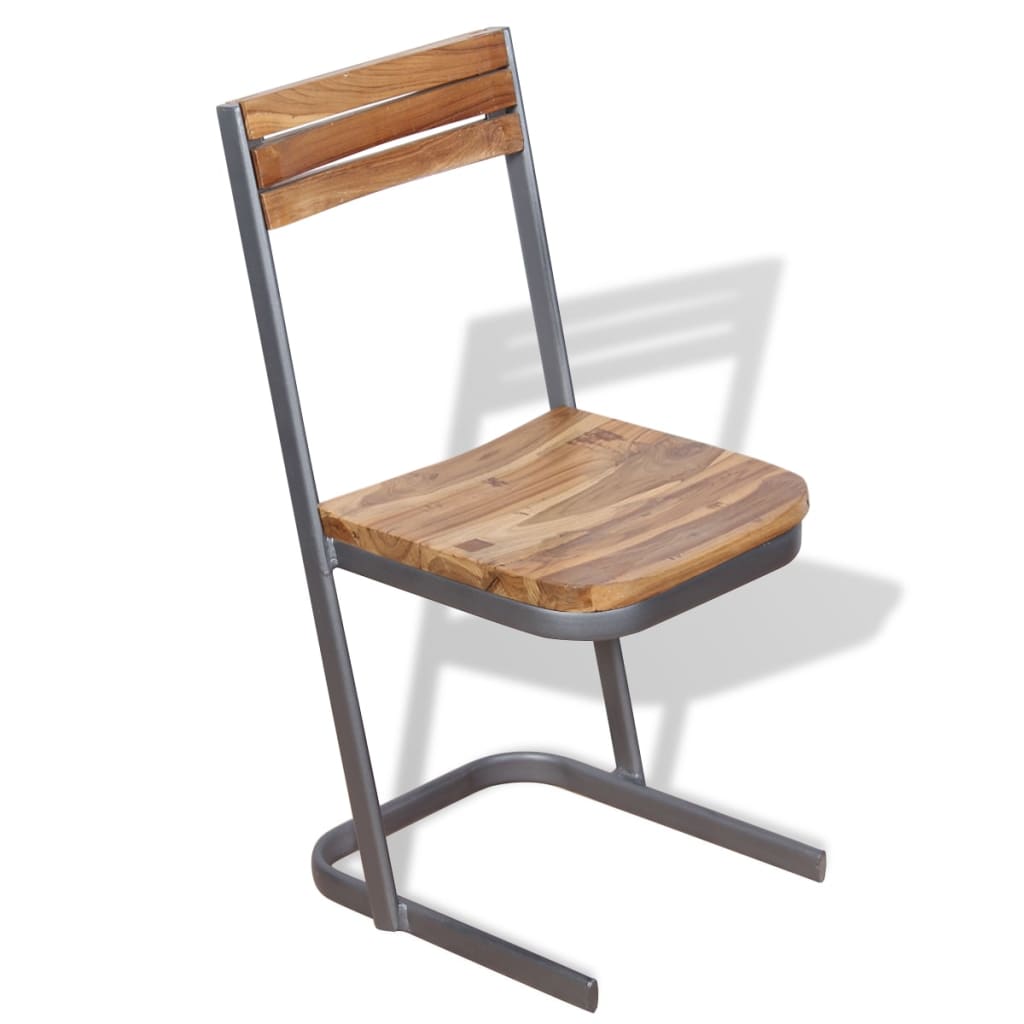 vidaXL Esszimmerstühle 4 Stk. Massivholz Teak