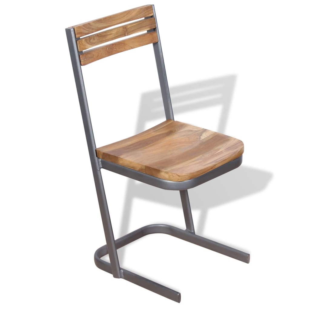 vidaXL Esszimmerstühle 4 Stk. Massivholz Teak