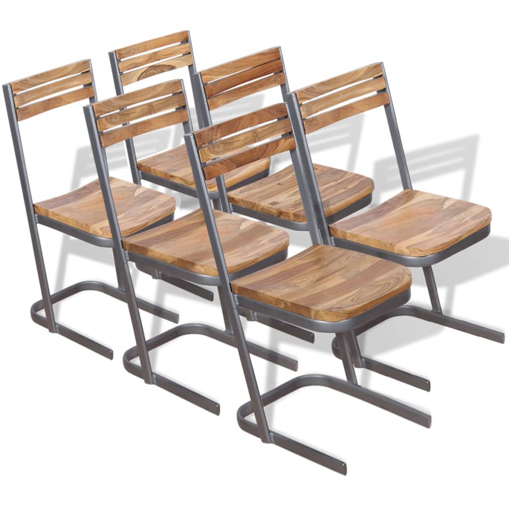 vidaXL Esszimmerstühle 6 Stk. Massivholz Teak