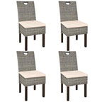 vidaXL Esszimmerstühle 4 Stk. Kubu-Rattan Mangoholz