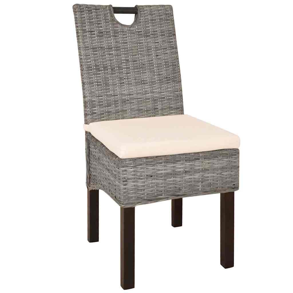 vidaXL Esszimmerstühle 4 Stk. Kubu-Rattan Mangoholz
