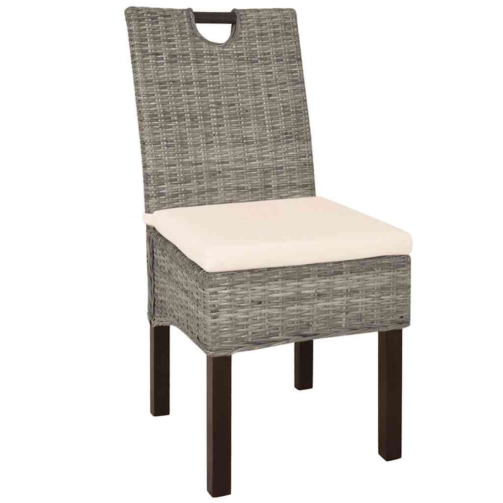 vidaXL Esszimmerstühle 6 Stk. Kubu-Rattan Mangoholz